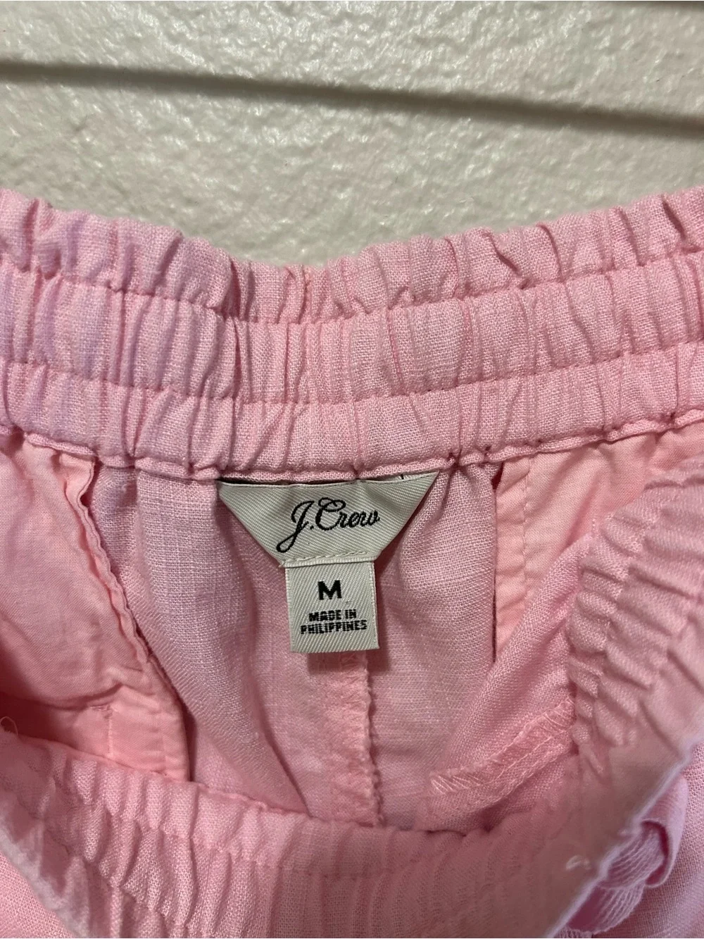 J.Crew Seaside Linen Blend Drawstring Shorts Light Pink Size Medium